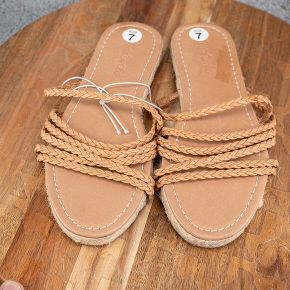 Madewell The Kathryn Espadrille Braided Leather Slide Sandals Womens 7 - Picture 2 of 5